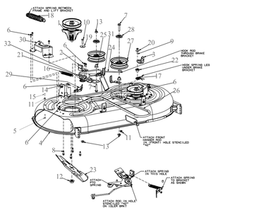 Deck Diagram and Parts List for XT1-LT42KH (13AOA9CS010)(2021) Cub Cadet Lawn Tractor